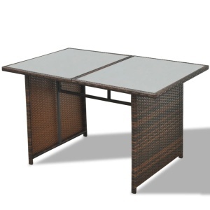 Set mobilier de grădină cu perne, 10 piese, maro, poliratan - Img 12