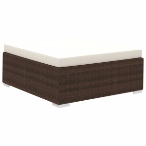 Set mobilier de grădină cu perne, 12 piese, maro, poliratan - Img 5