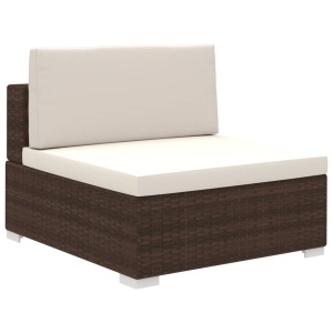 Set mobilier de grădină cu perne, 12 piese, maro, poliratan - Img 8