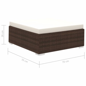 Set mobilier de grădină cu perne, 12 piese, maro, poliratan - Img 10