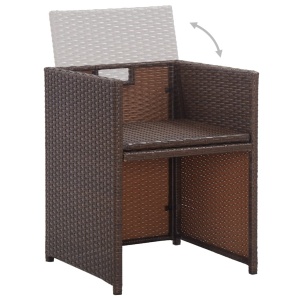 Set mobilier de grădină cu perne, 15 piese, maro, poliratan - Img 10