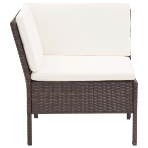 Set mobilier de grădină cu perne, 3 piese, maro, poliratan - Img 8