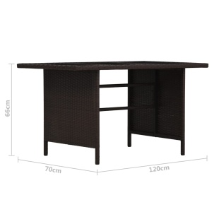 Set mobilier de grădină cu perne, 3 piese, maro, poliratan - Img 11