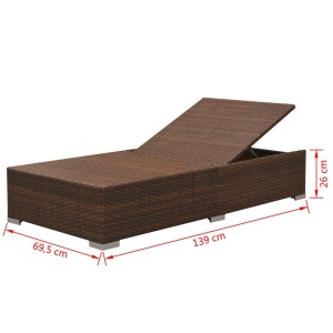 Set mobilier de grădină cu perne, 3 piese, maro, poliratan - Img 9