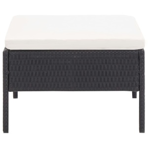 Set mobilier de grădină cu perne, 3 piese, negru, poliratan - Img 10