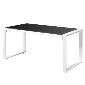 Set mobilier de grădină cu perne, 4 piese, alb, oțel - Img 6