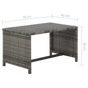 Set mobilier de grădină cu perne, 4 piese, gri, poliratan - Img 6