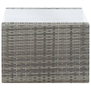 Set mobilier de grădină cu perne, 4 piese, gri, poliratan - Img 11