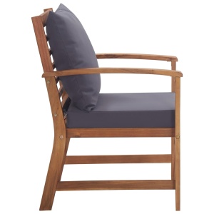 Set mobilier de grădină cu perne, 4 piese, lemn masiv de acacia - Img 10