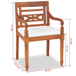 Set mobilier de grădină cu perne, 4 piese, lemn masiv de tec - Img 7