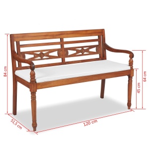 Set mobilier de grădină cu perne, 4 piese, lemn masiv de tec - Img 10