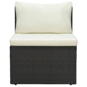 Set mobilier de grădină cu perne, 4 piese, maro, poliratan - Img 7