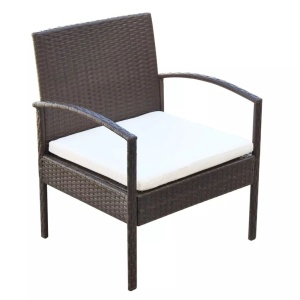 Set mobilier de grădină cu perne, 4 piese, maro, poliratan - Img 8