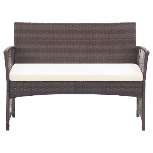 Set mobilier de grădină cu perne, 4 piese, maro, poliratan - Img 12