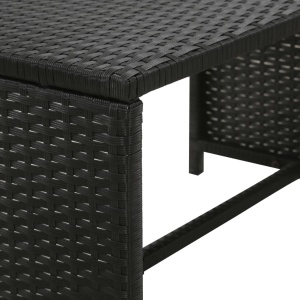 Set mobilier de grădină cu perne, 4 piese, negru, poliratan - Img 8