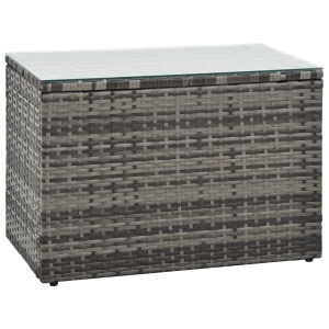 Set mobilier de grădină cu perne, 5 piese, gri, poliratan - Img 4
