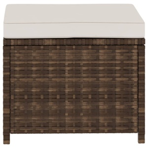 Set mobilier de grădină cu perne, 5 piese, maro, poliratan - Img 7