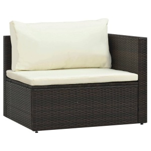 Set mobilier de grădină cu perne, 5 piese, maro, poliratan - Img 9