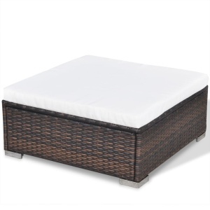 Set mobilier de grădină cu perne, 5 piese, maro, poliratan - Img 10