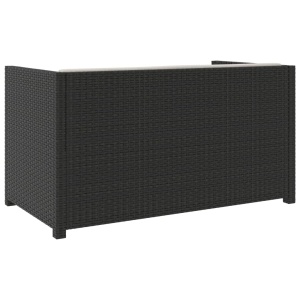 Set mobilier de grădină cu perne, 5 piese, negru, poliratan - Img 4