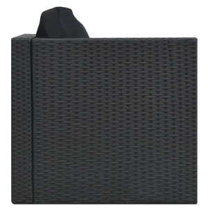 Set mobilier de grădină cu perne, 5 piese, negru, poliratan - Img 6