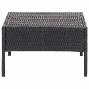 Set mobilier de grădină cu perne, 5 piese, negru, poliratan - Img 12