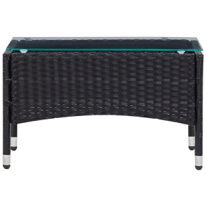 Set mobilier de grădină cu perne, 5 piese, negru, poliratan - Img 11