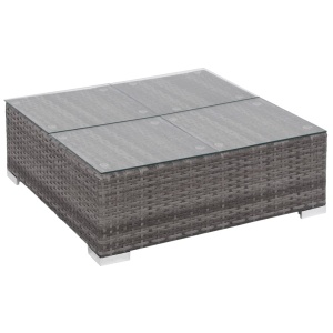 Set mobilier de grădină cu perne, 6 piese, gri, poliratan - Img 5