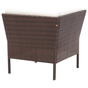 Set mobilier de grădină cu perne, 6 piese, maro, poliratan - Img 12