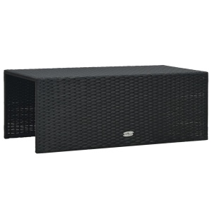 Set mobilier de grădină cu perne, 6 piese, negru, poliratan - Img 8
