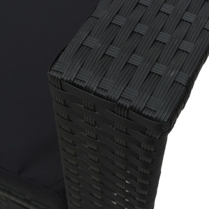Set mobilier de grădină cu perne, 6 piese, negru, poliratan - Img 10