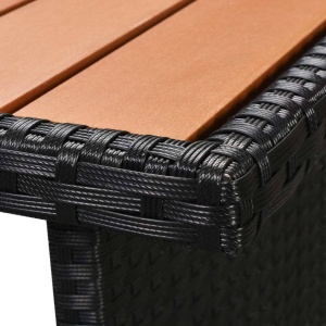 Set mobilier de grădină cu perne, 7 piese, negru, poliratan - Img 7