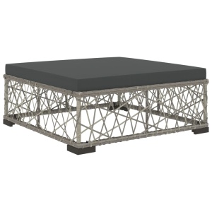 Set mobilier de grădină cu perne, 8 piese, gri, poliratan - Img 5