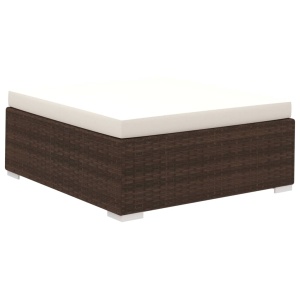 Set mobilier de grădină cu perne, 8 piese, maro, poliratan - Img 8