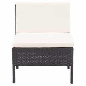 Set mobilier de grădină cu perne, 8 piese, negru, poliratan - Img 9