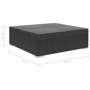 Set mobilier de grădină cu perne, 8 piese, negru, poliratan - Img 9