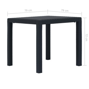 Set mobilier exterior, 5 piese, antracit, plastic, aspect ratan - Img 11