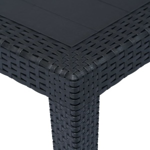 Set mobilier exterior 7 piese antracit plastic aspect ratan - Img 9