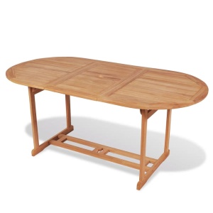 Set mobilier exterior cu scaune pliabile 7 piese lemn tec masiv - Img 2