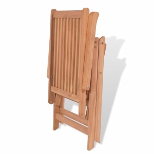 Set mobilier exterior cu scaune pliabile 7 piese lemn tec masiv - Img 10