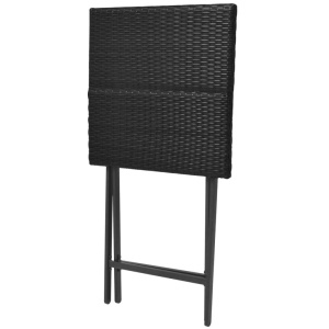 Set mobilier exterior pliabil, 5 piese, negru oțel, poliratan - Img 8