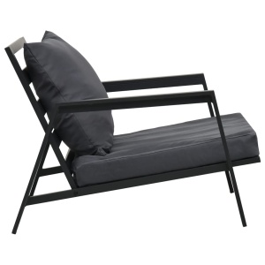 Set mobilier grădină cu perne, 4 piese, gri, inchis aluminiu - Img 7