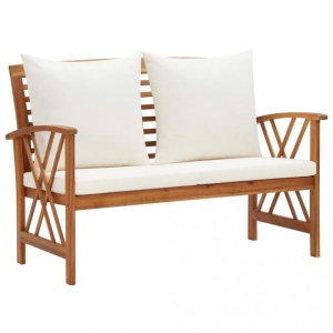 Set mobilier grădină cu perne, 4 piese, lemn masiv de acacia - Img 8
