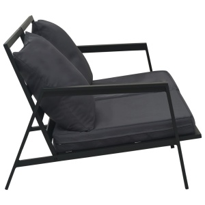 Set mobilier grădină cu perne 5 piese gri inchis aluminiu - Img 8