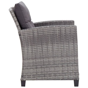 Set mobilier grădină cu perne, 6 piese, gri inchis, poliratan - Img 6