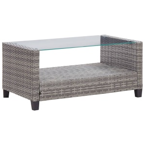 Set mobilier grădină cu perne, 6 piese, gri inchis, poliratan - Img 12