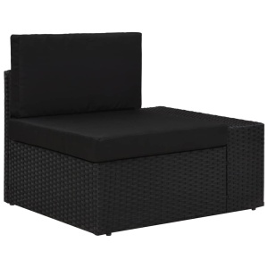 Set mobilier grădină din poliratan, 8 piese, negru - Img 5