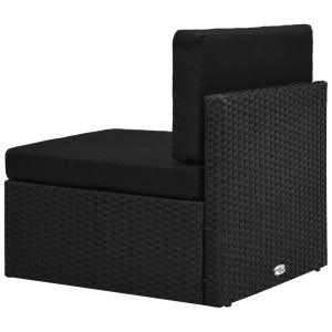 Set mobilier grădină din poliratan, 8 piese, negru - Img 10