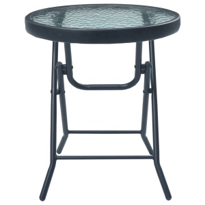 Set mobilier tip bistro, 3 piese, gri, oțel - Img 10