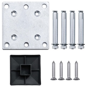 Set panouri gard, 5 pătrate + 1 oblic, gri, 965 x 186 cm, WPC - Img 11